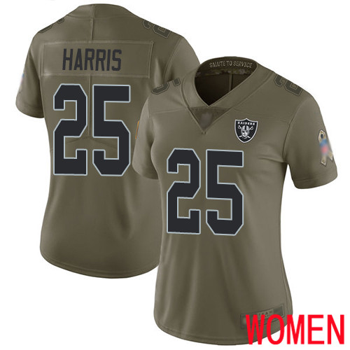 Oakland Raiders Limited Olive Women Erik Harris Jersey NFL Football #25 2017 Salute to Service Jersey->women nfl jersey->Women Jersey